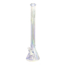 24' Water Pipe with Beaker Base Chrome Finish with Tree Design