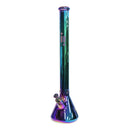 24' Water Pipe with Beaker Base Chrome Finish with Tree Design