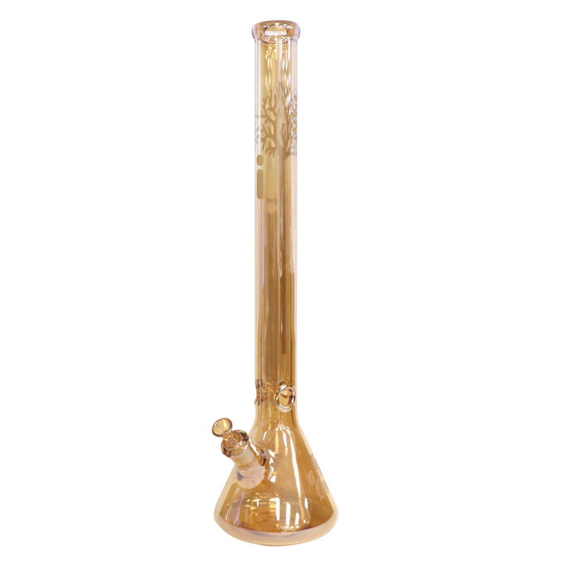 24' Water Pipe with Beaker Base Chrome Finish with Tree Design