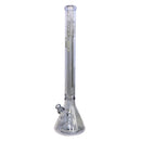 24' Water Pipe with Beaker Base Chrome Finish with Tree Design