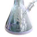 24' Water Pipe with Beaker Base Chrome Finish with Tree Design