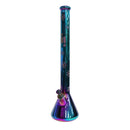 24" Water Pipe with Beaker Base Chrome Finish with Snowflake Design