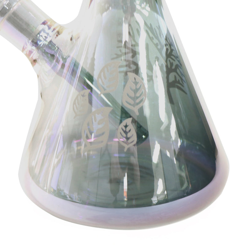 24' Water Pipe with Beaker Base Chrome Finish with Tree Design