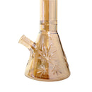 14" Water Pipe with Chrome Embossed Leaf Design Ice Catcher and Tornado Perc