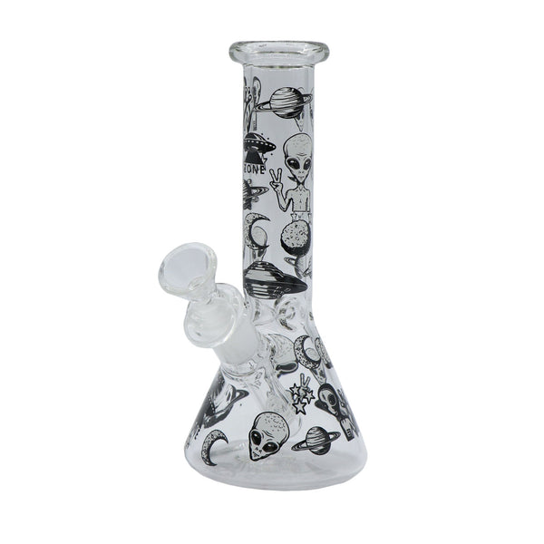 7.5" Water Pipe Glow in the Dark Alien Design