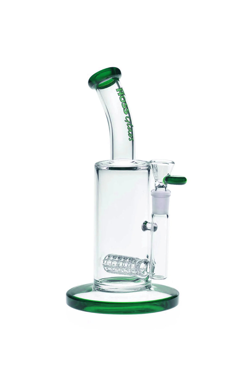 H161  10" Hoss Glass Stemless Grid Bubbler