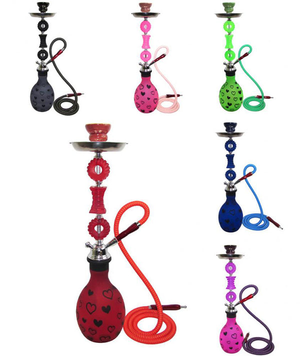 O Zebra Heart 1 Hose Hookah 28" Tall