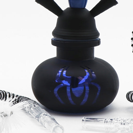 10"  Double Hose Spider Design Base Hookah