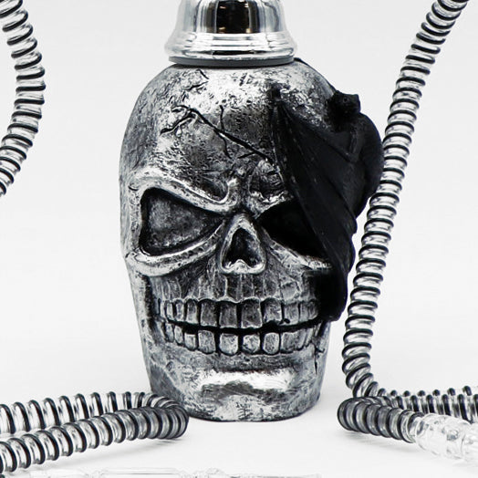 19" Double Hose Skull with Bat Base  Hookah
