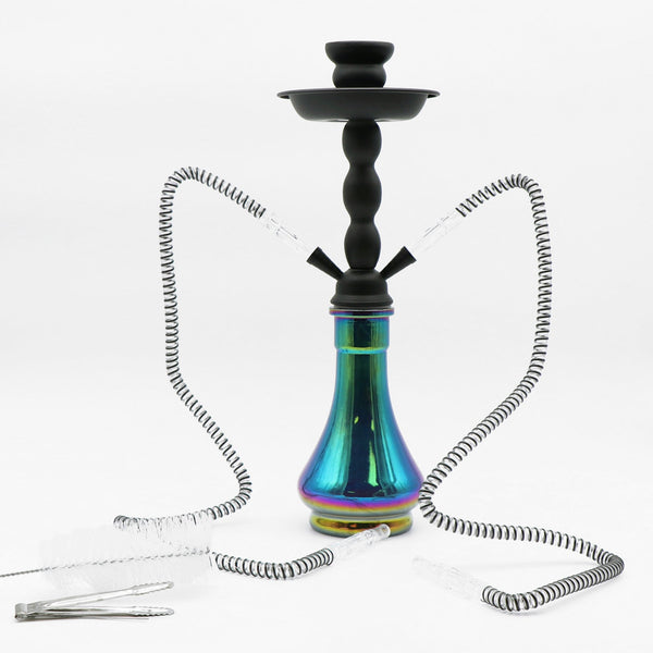 18" Double Hose Chrome Base  Hookah