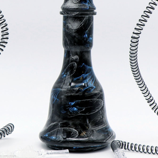 21" Double Hose Skull Design Base  Hookah