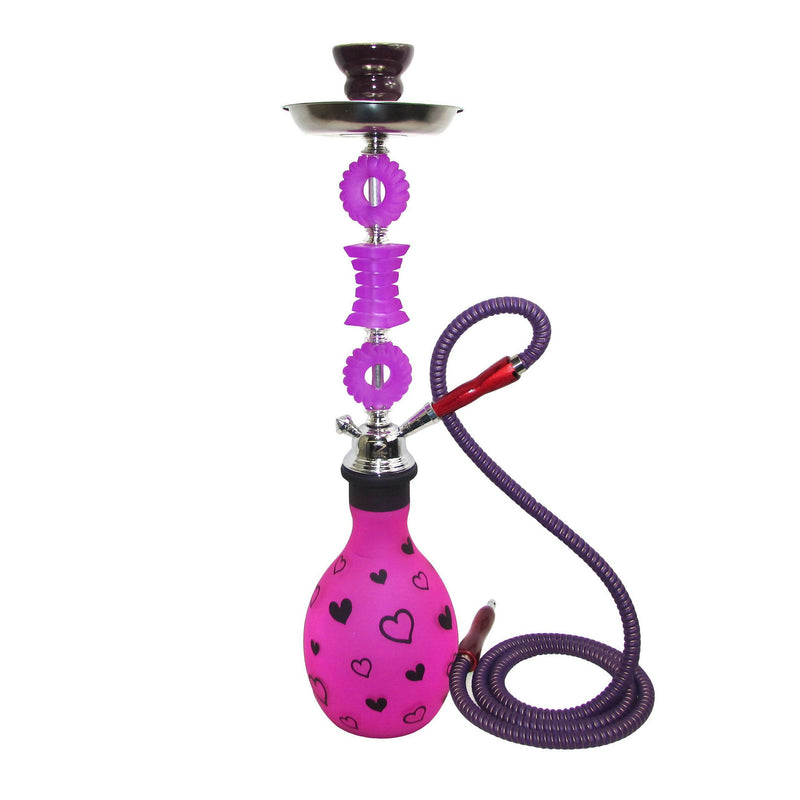 O Zebra Heart 1 Hose Hookah 28" Tall