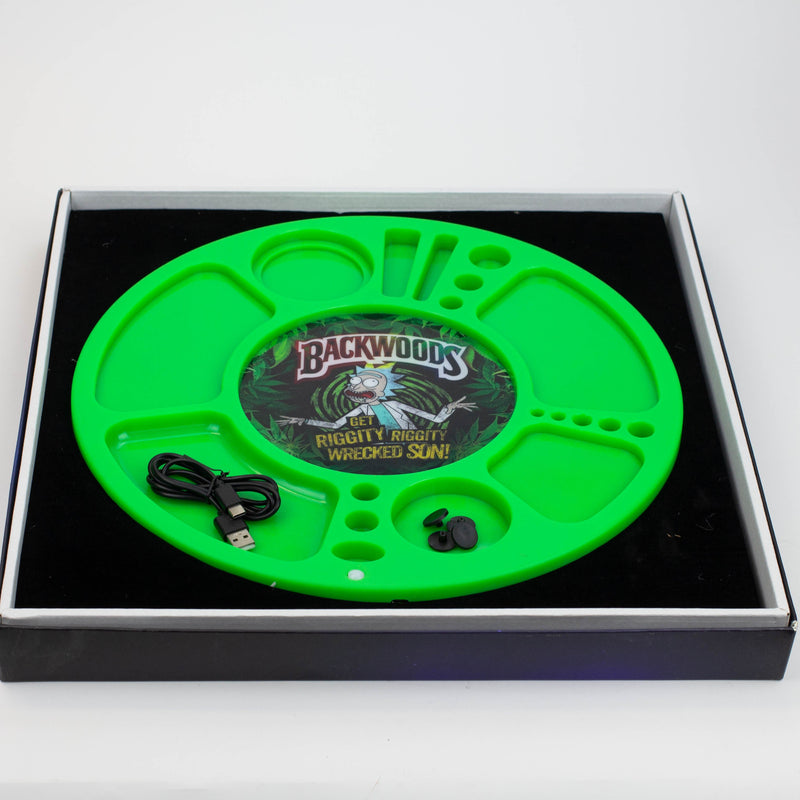 O Multifunctional 360 Degree Rotating Led Spinning Rolling Tray