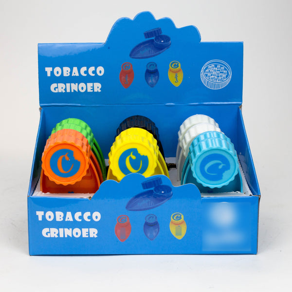 O 2" Plastic Tobacco Grinder with Tray of 12 [GP102]