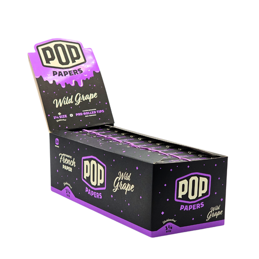 Pop Paper 1 1/4 Unbleached Paper and Flavoured Tips Wild Grapes - 24ct