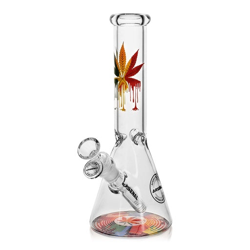 10" 5mm Arsenal Glistening Leaf Glass Bong