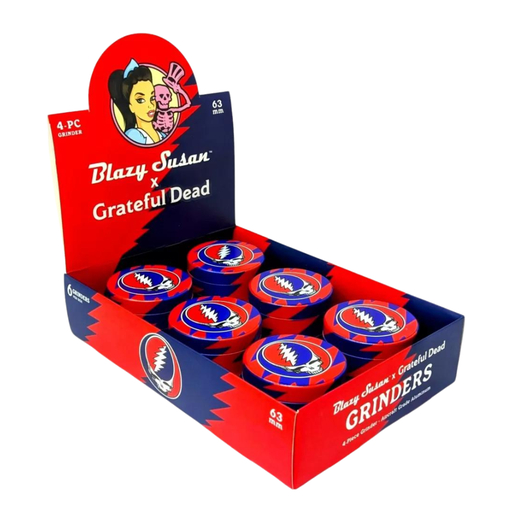 Blazy Susan X Grateful Dead 63mm 4pc Grinder 6 ct display