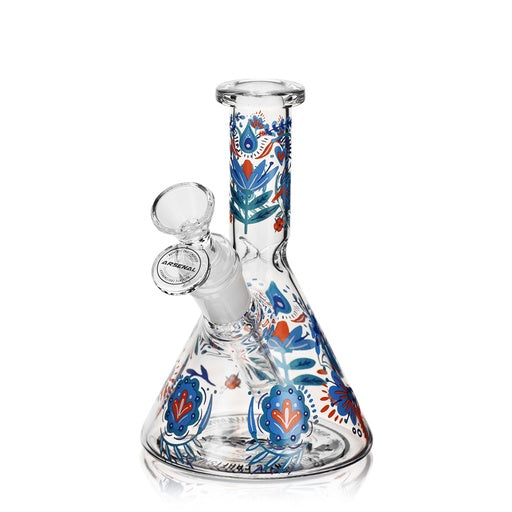 6" Arsenal Comic Bloom & Leaf Glass Bong