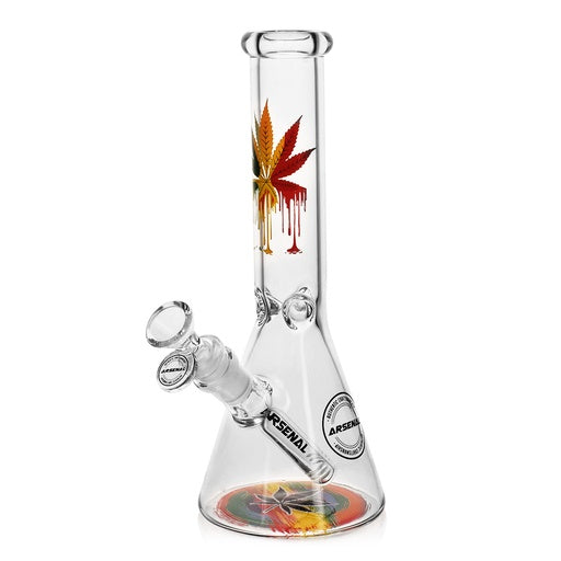 10" 5mm Arsenal Glistening Leaf Glass Bong