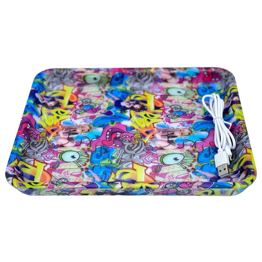 LED Print Glowing Rolling Tray- Assorted Designs