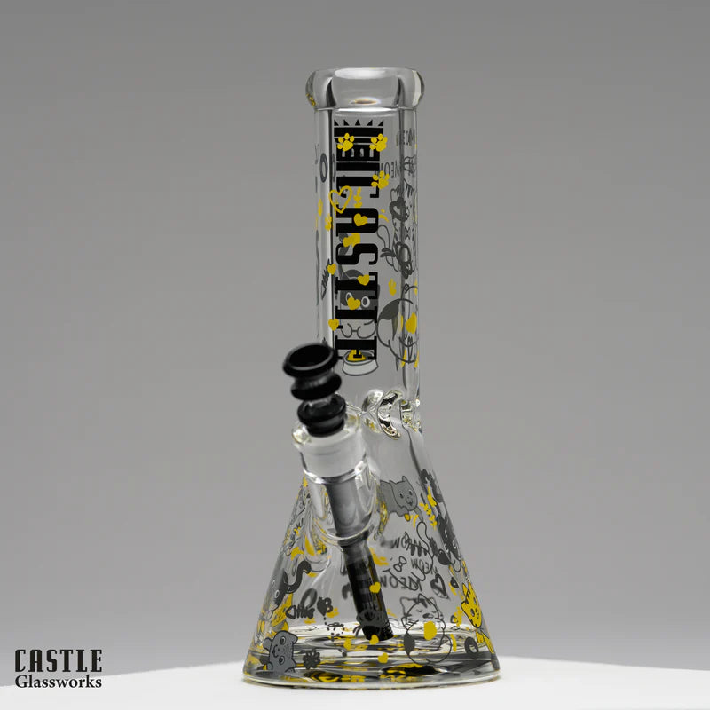 SC Castle Glassworks Kitty 12 inch Beaker Bong