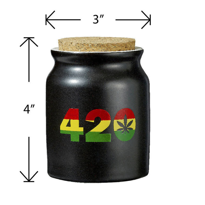 O 420 rasta color stash jar