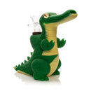 SC Lit Silicone 6" Alligator Waterpipe with glass bowl