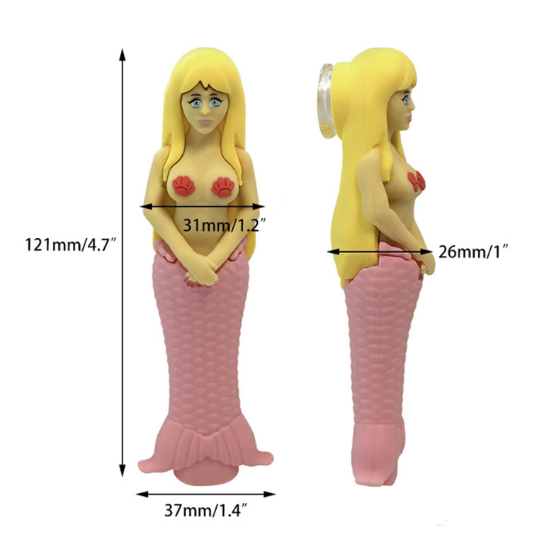 O 4.7" Mermaid hand pipe-Assorted Colours [H365]