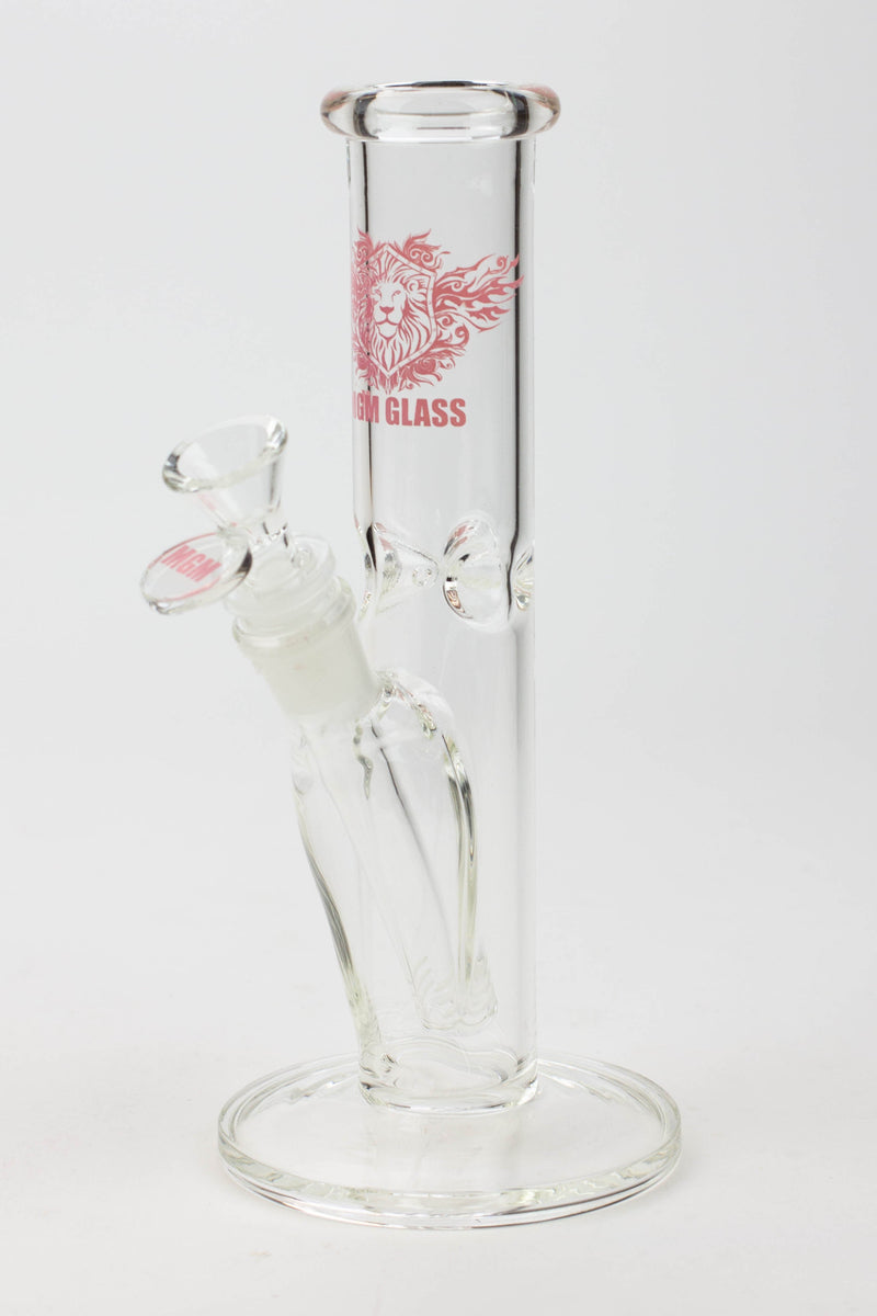 9" MGM glass straight tube glass Bong [MGM039]-Pink - One Wholesale