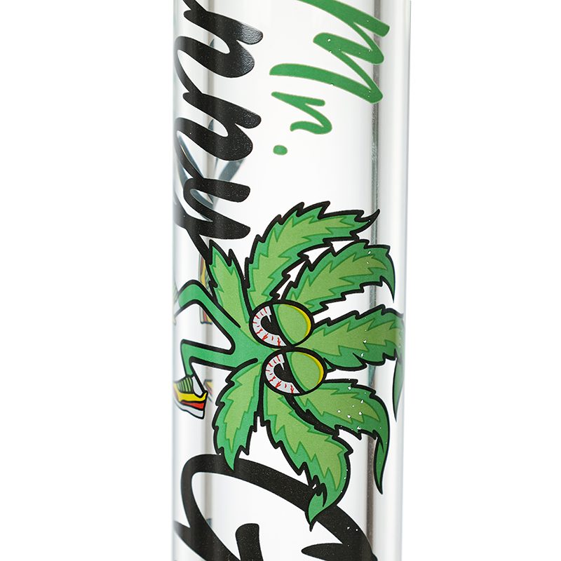 Johnny Green | 24″ 9mm Straight Tube with Grid Percolator Slide – Green (MJG-015) Glass Bong Canadian Distributor