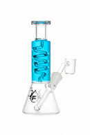 Neon Blue Glycerin Coil Water Pipe