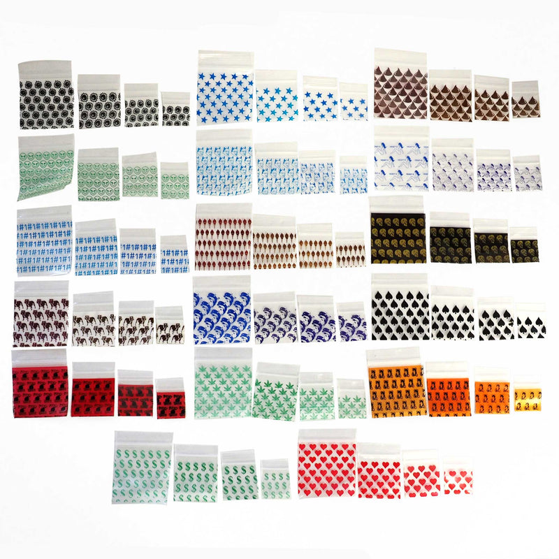1.25"x1.25" Patterned Ziploc Bags