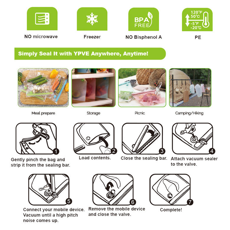 O YPVE | Reusable Phone-Power Vacuum Sealer Start Kit