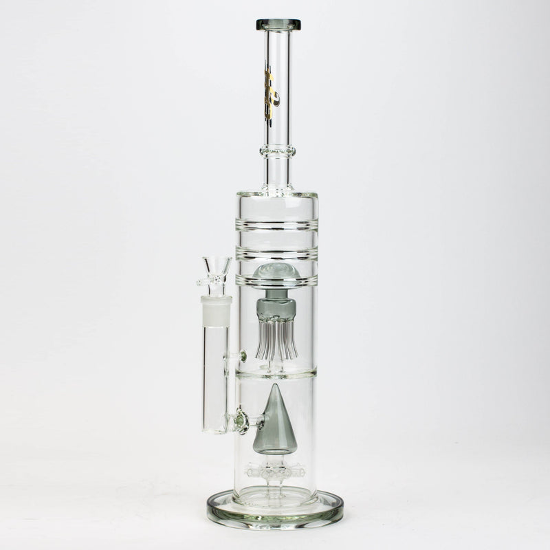 O 17" H2O dual diffuser glass water bong [H2O-5002]