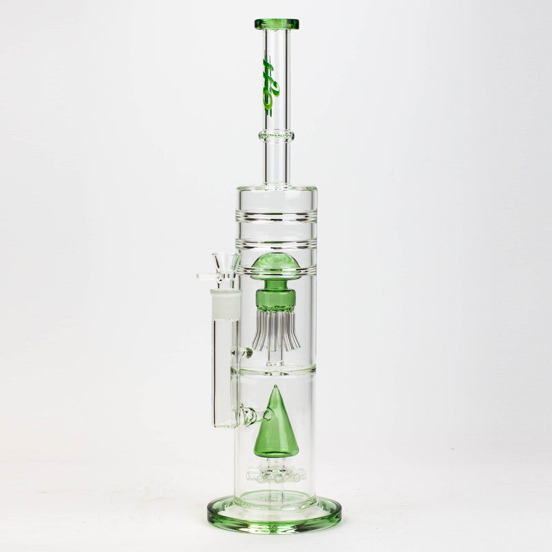 O 17" H2O dual diffuser glass water bong [H2O-5002]