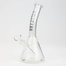 WellCann | 8" Clear Glass Beaker Bong with Bent Neck Glass Bong Smoking Cat Distribution Silver