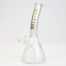 WellCann | 8" Clear Glass Beaker Bong with Bent Neck Glass Bong Smoking Cat Distribution Gold