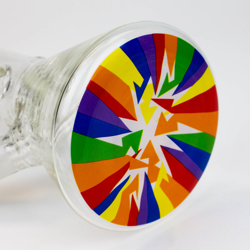 O 12" WellCann beaker 7 mm glass water bong with Colour Bottom