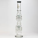 21" H2O Dual percolator glass water bong [H2O-5004] Glass Bong Canadian Distributor Trans Black