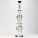 21" H2O Dual percolator glass water bong [H2O-5004] Glass Bong Canadian Distributor