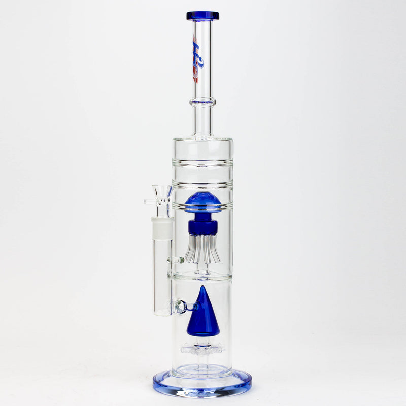 O 17" H2O dual diffuser glass water bong [H2O-5002]