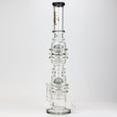 21" H2O Dual percolator glass water bong [H2O-5004] Glass Bong Canadian Distributor