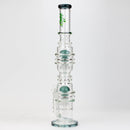 21" H2O Dual percolator glass water bong [H2O-5004] Glass Bong Canadian Distributor Green