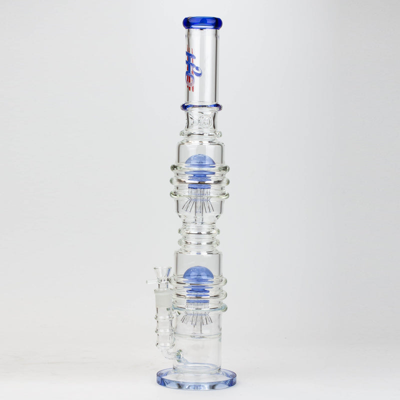 O 21" H2O  Dual percolator glass water bong [H2O-5004]