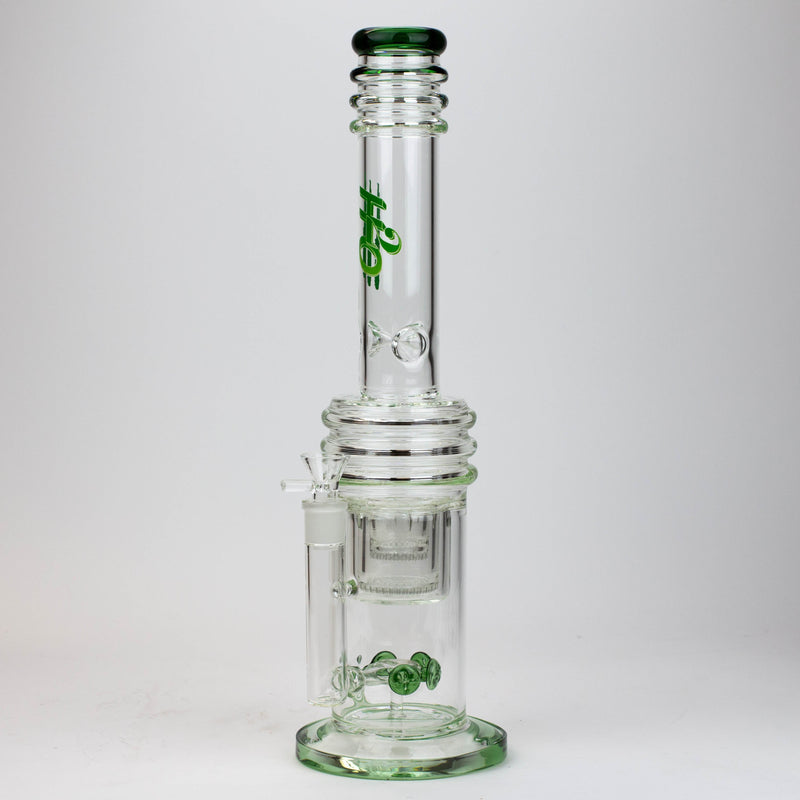 O 17" H2O glass water bong with double layer honeycomb [H2O-5005]