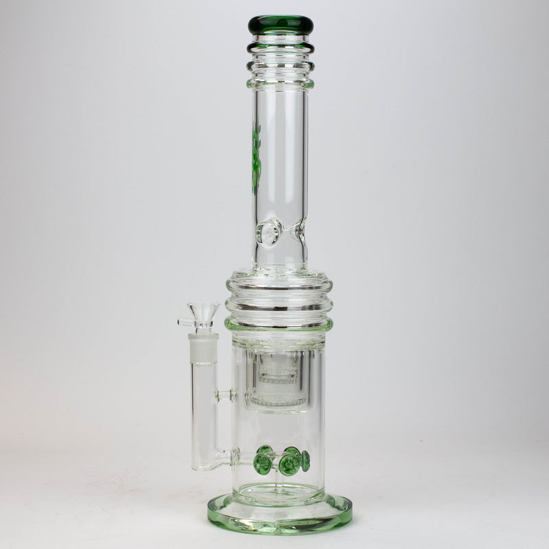 O 17" H2O glass water bong with double layer honeycomb [H2O-5005]