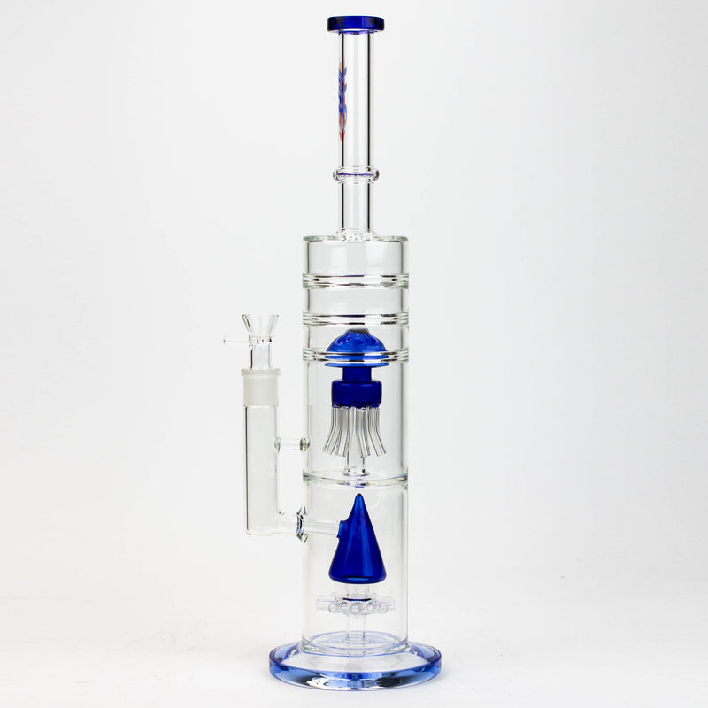 O 17" H2O dual diffuser glass water bong [H2O-5002]