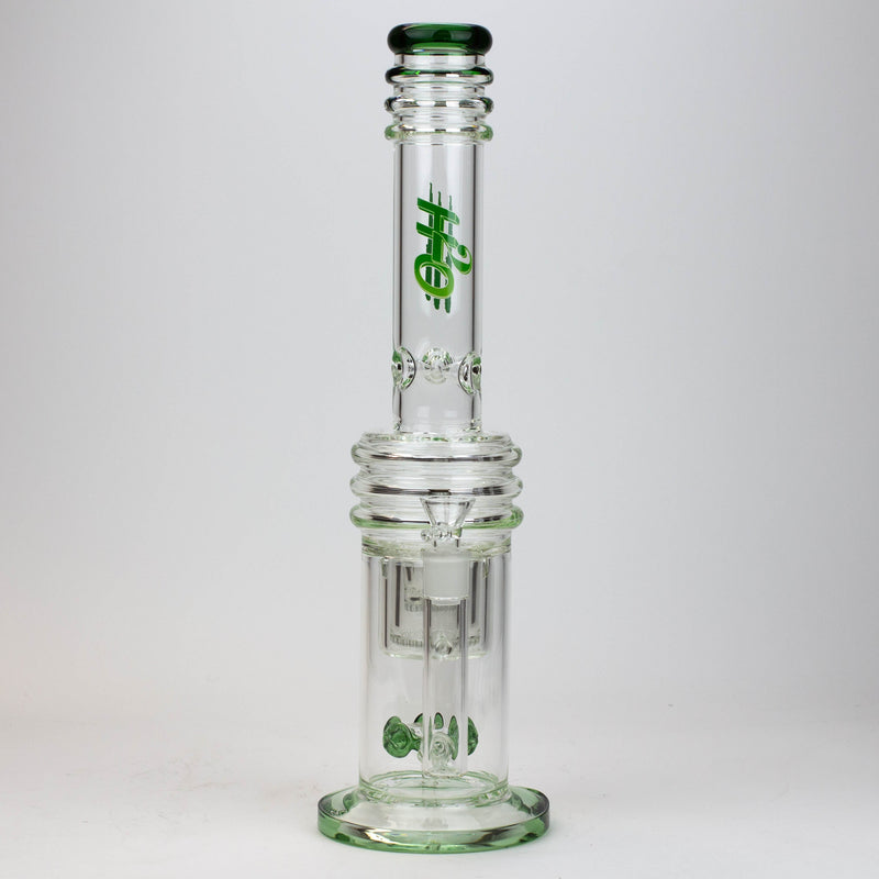 O 17" H2O glass water bong with double layer honeycomb [H2O-5005]