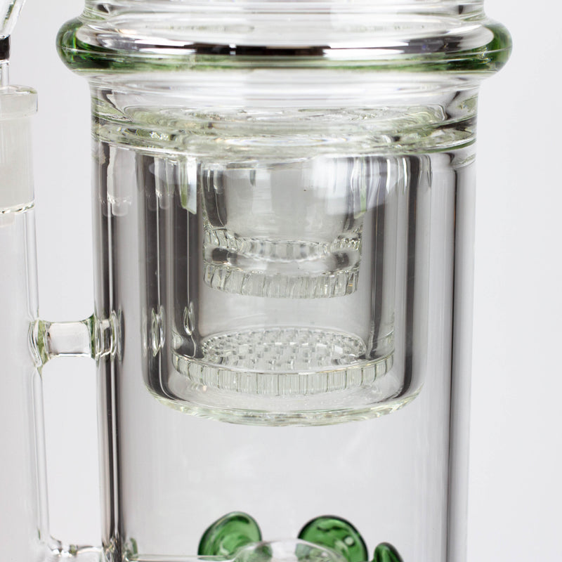 O 17" H2O glass water bong with double layer honeycomb [H2O-5005]