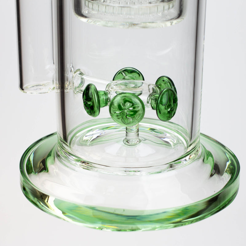 O 17" H2O glass water bong with double layer honeycomb [H2O-5005]